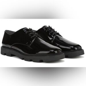 Franco Sarto Women’s Quiller Derby Glossy Black Oxfords